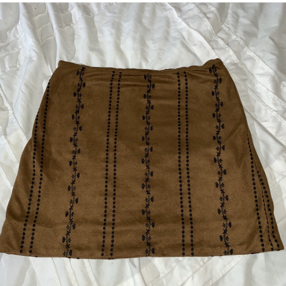 suede brown skirt
